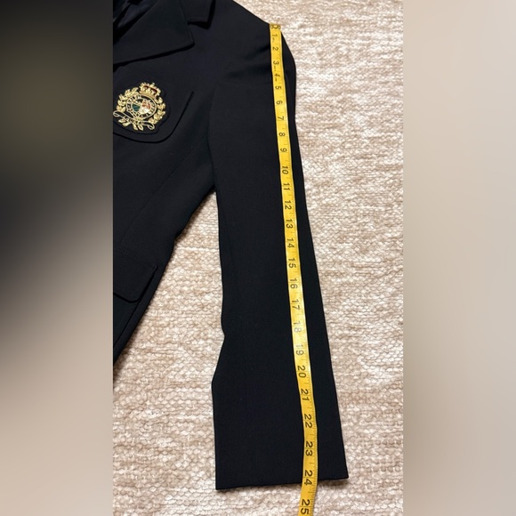 Lauren Ralph Lauren 100%wool laine lining Black Blazer with Gold Buttons - Picture 12 of 14